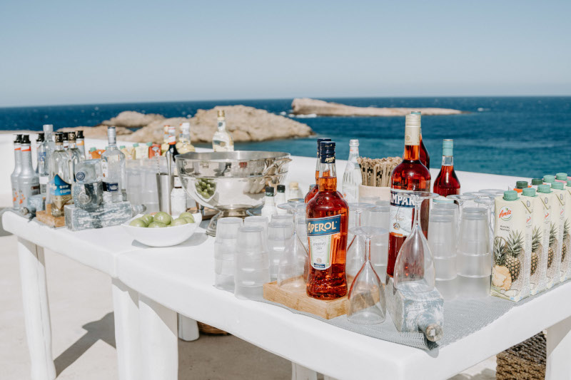 mykonos weddings.com perfect wedding mini bar 3